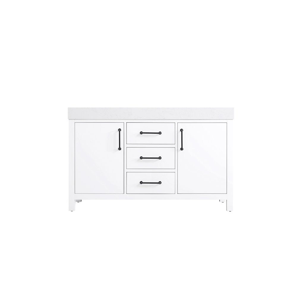 54 inch Double Bathroom Vanity In White