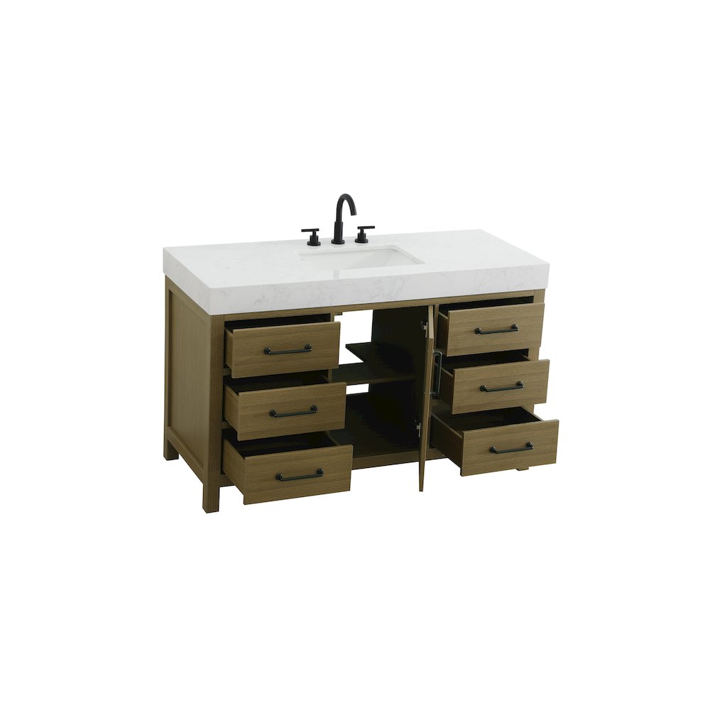 54 inch Single Bathroom Vanity In Chestnut Brown