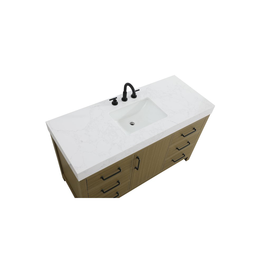 54 inch Single Bathroom Vanity In Chestnut Brown