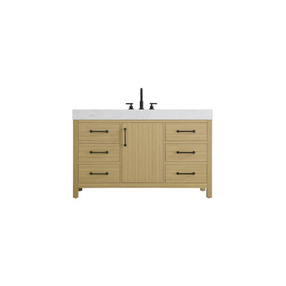 54 inch Single Bathroom Vanity In Honey Brown