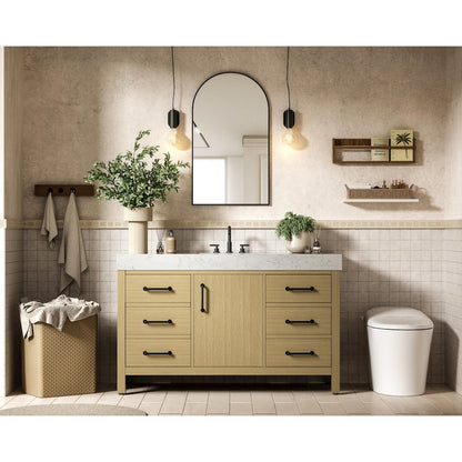 54 inch Single Bathroom Vanity In Honey Brown