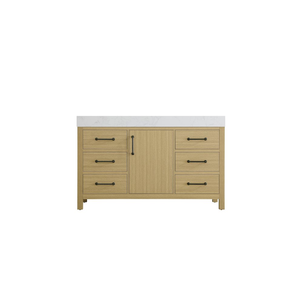 54 inch Single Bathroom Vanity In Honey Brown