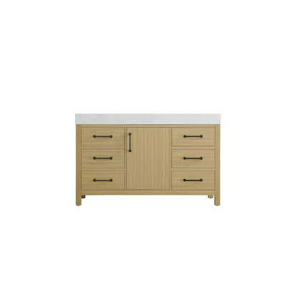 54 inch Single Bathroom Vanity In Honey Brown