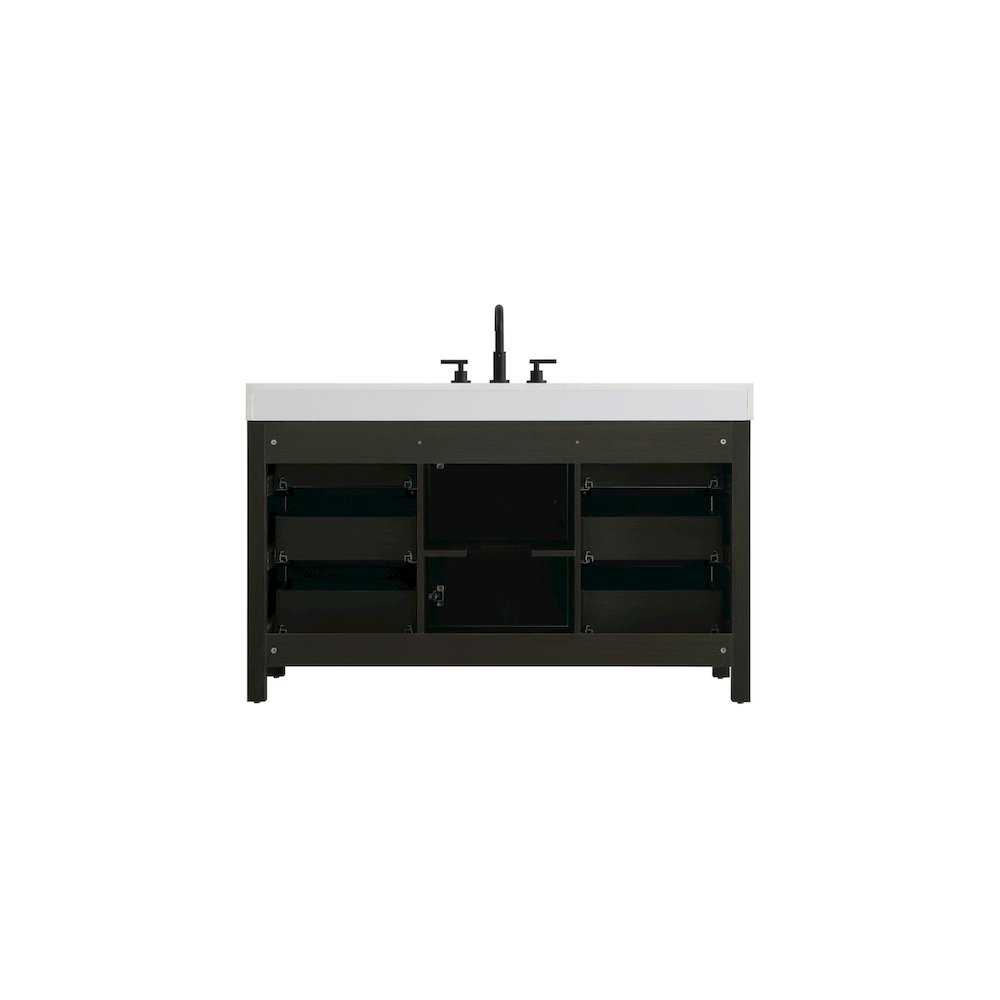 54 inch Single Bathroom Vanity In Mocha Brown