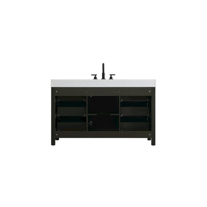 54 inch Single Bathroom Vanity In Mocha Brown