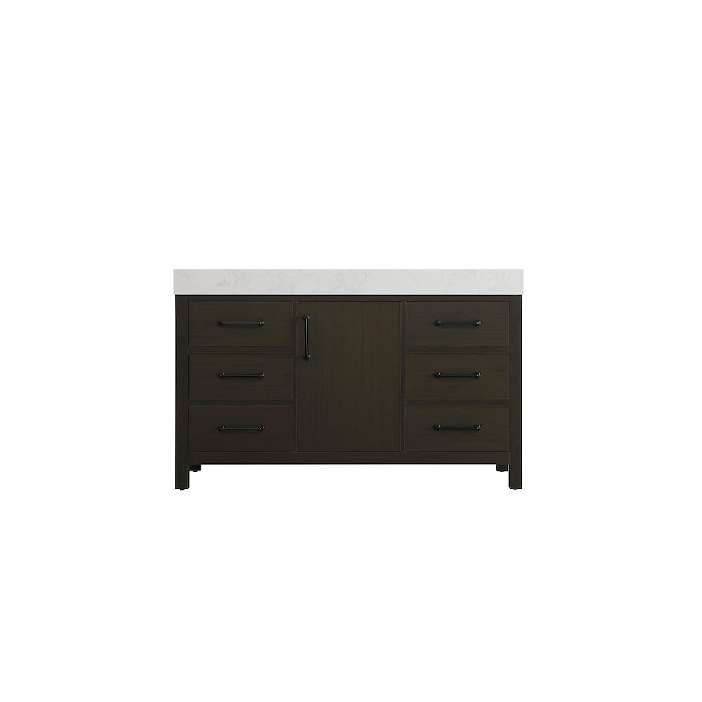 54 inch Single Bathroom Vanity In Mocha Brown