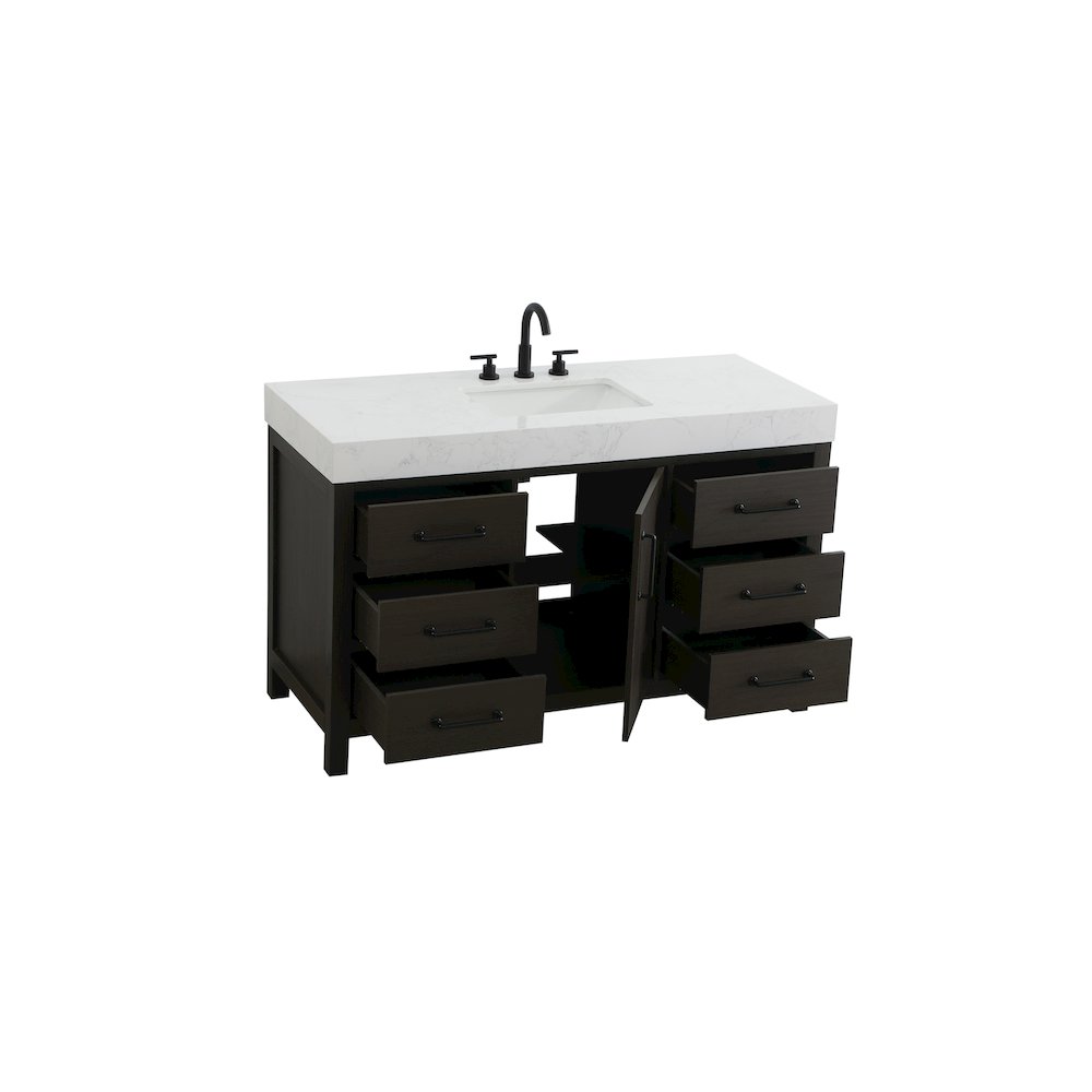 54 inch Single Bathroom Vanity In Mocha Brown