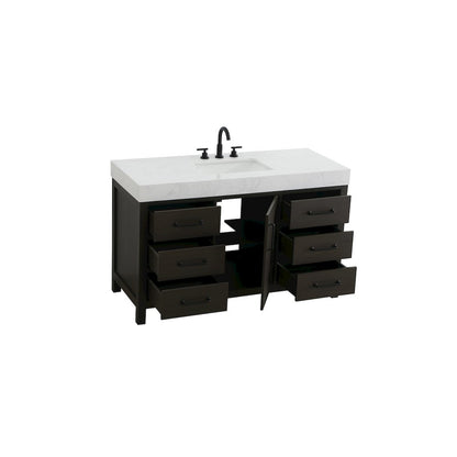 54 inch Single Bathroom Vanity In Mocha Brown