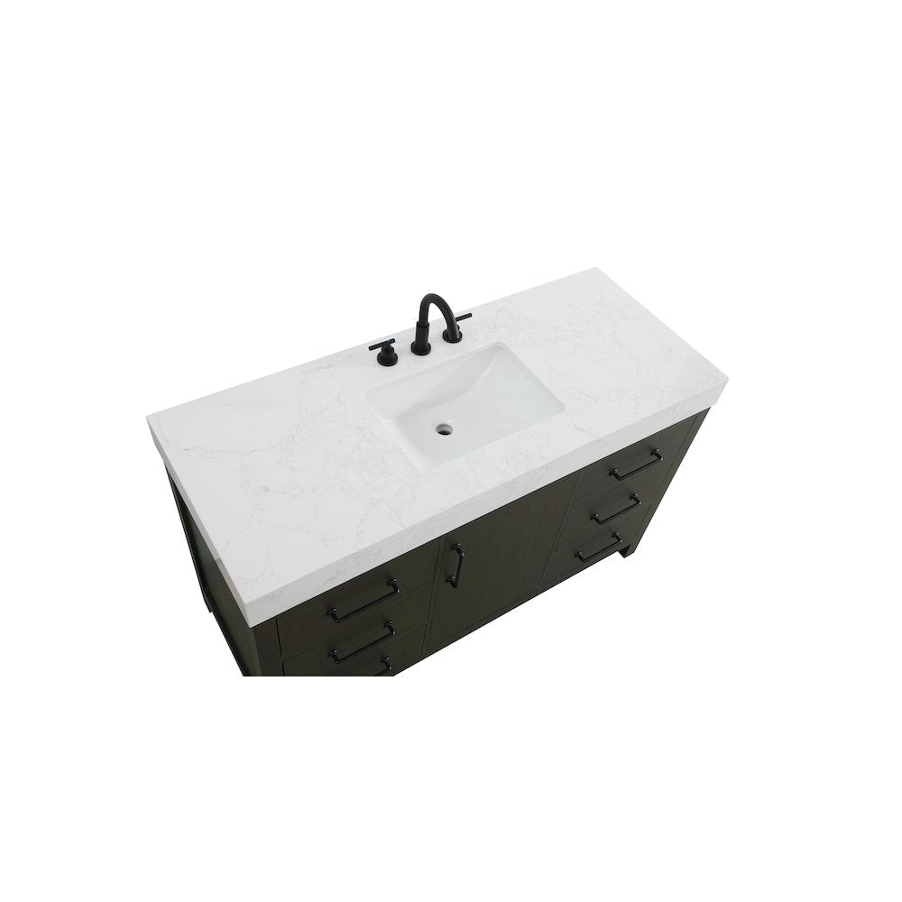 54 inch Single Bathroom Vanity In Mocha Brown
