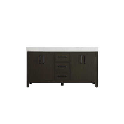 60 inch Double Bathroom Vanity In Mocha Brown