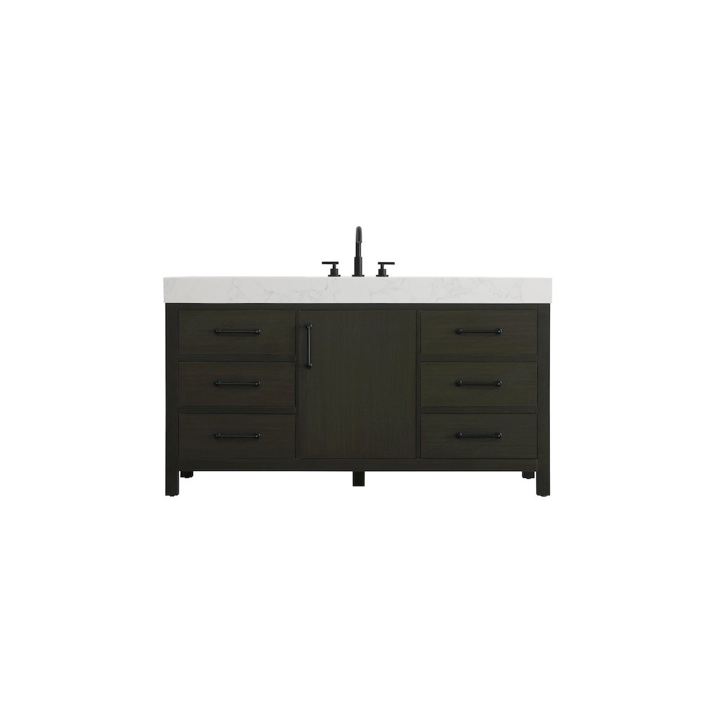60 inch Single Bathroom Vanity In Mocha Brown