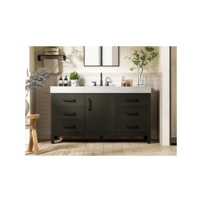 60 inch Single Bathroom Vanity In Mocha Brown