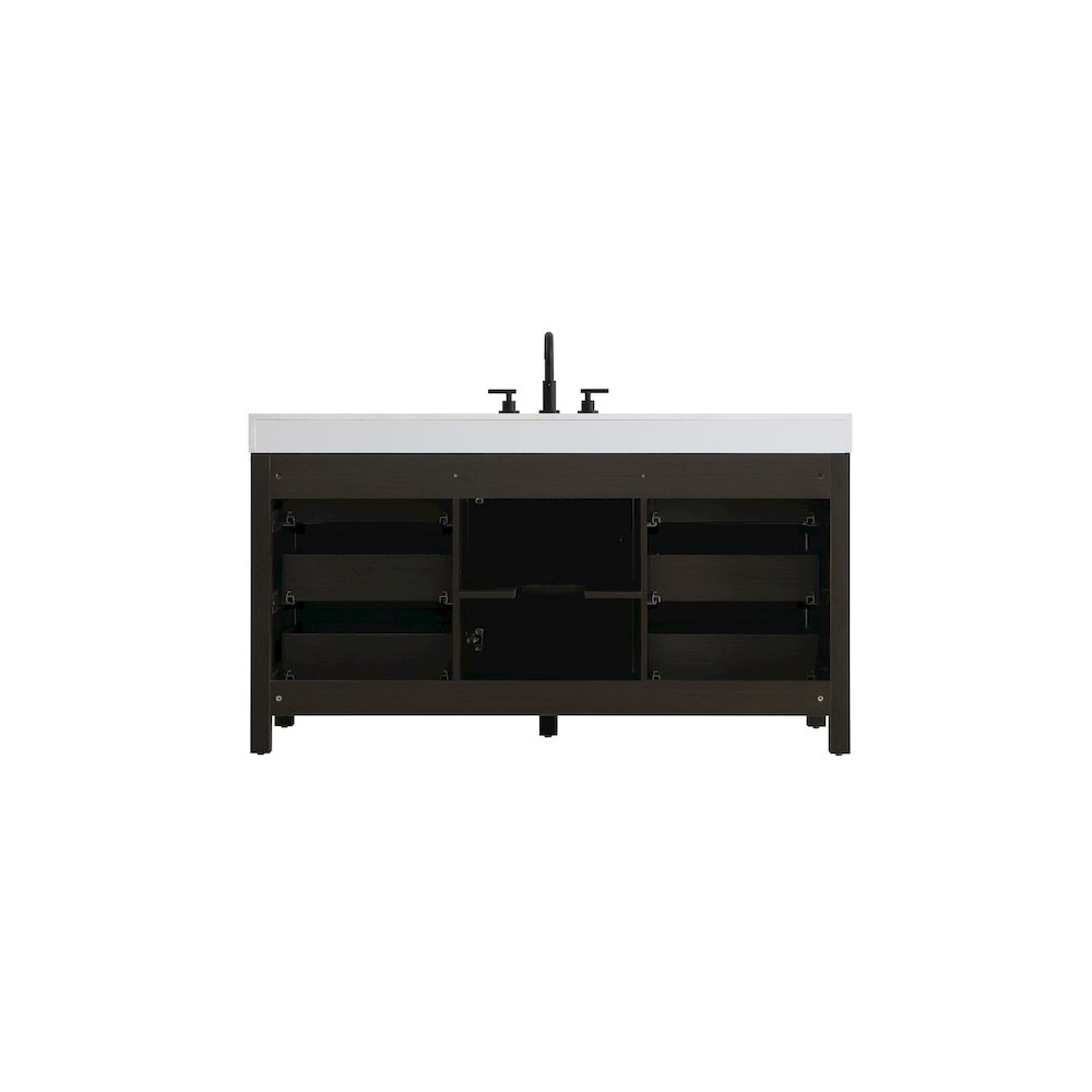 60 inch Single Bathroom Vanity In Mocha Brown