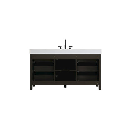 60 inch Single Bathroom Vanity In Mocha Brown