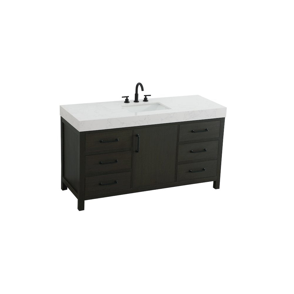 60 inch Single Bathroom Vanity In Mocha Brown