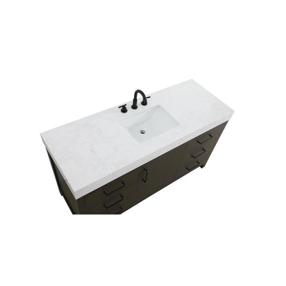 60 inch Single Bathroom Vanity In Mocha Brown