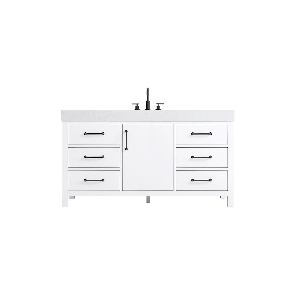 60 inch Single Bathroom Vanity In White