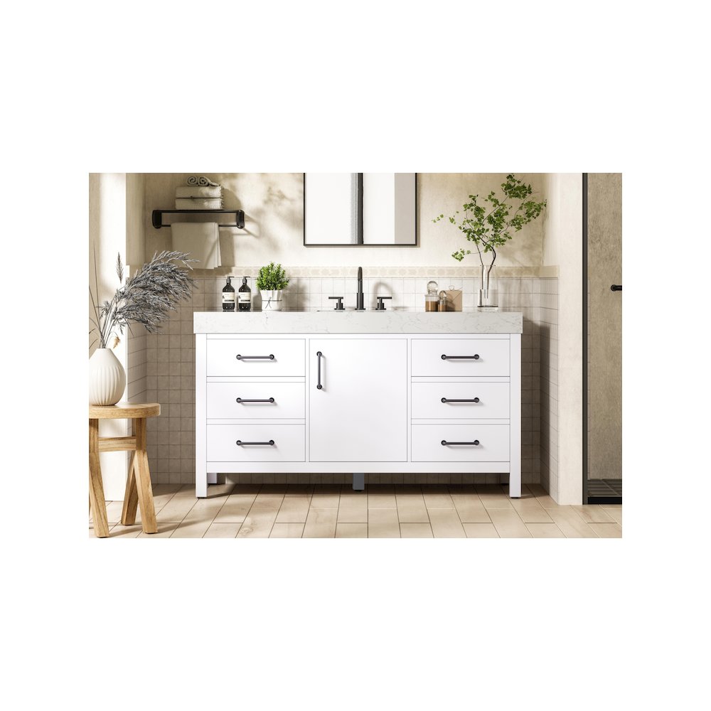 60 inch Single Bathroom Vanity In White