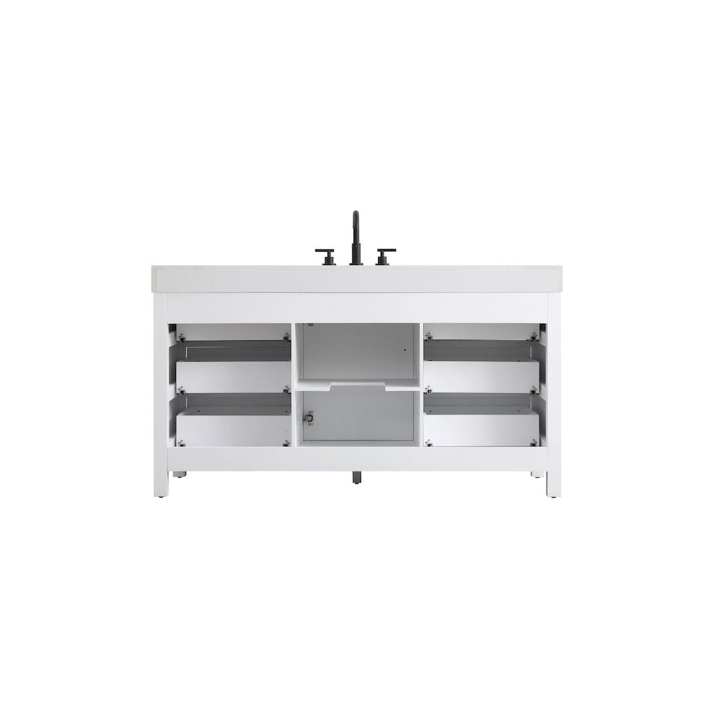 60 inch Single Bathroom Vanity In White