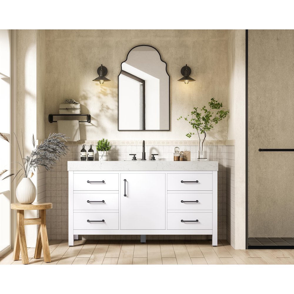 60 inch Single Bathroom Vanity In White