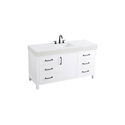 60 inch Single Bathroom Vanity In White