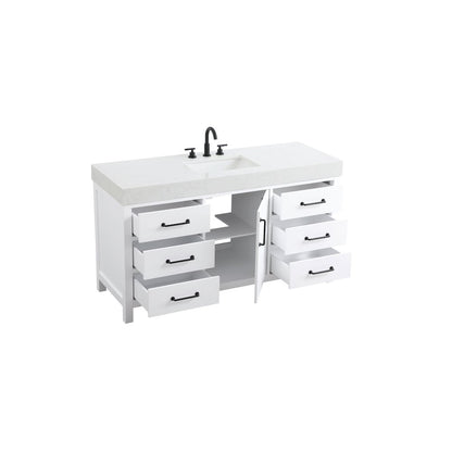 60 inch Single Bathroom Vanity In White