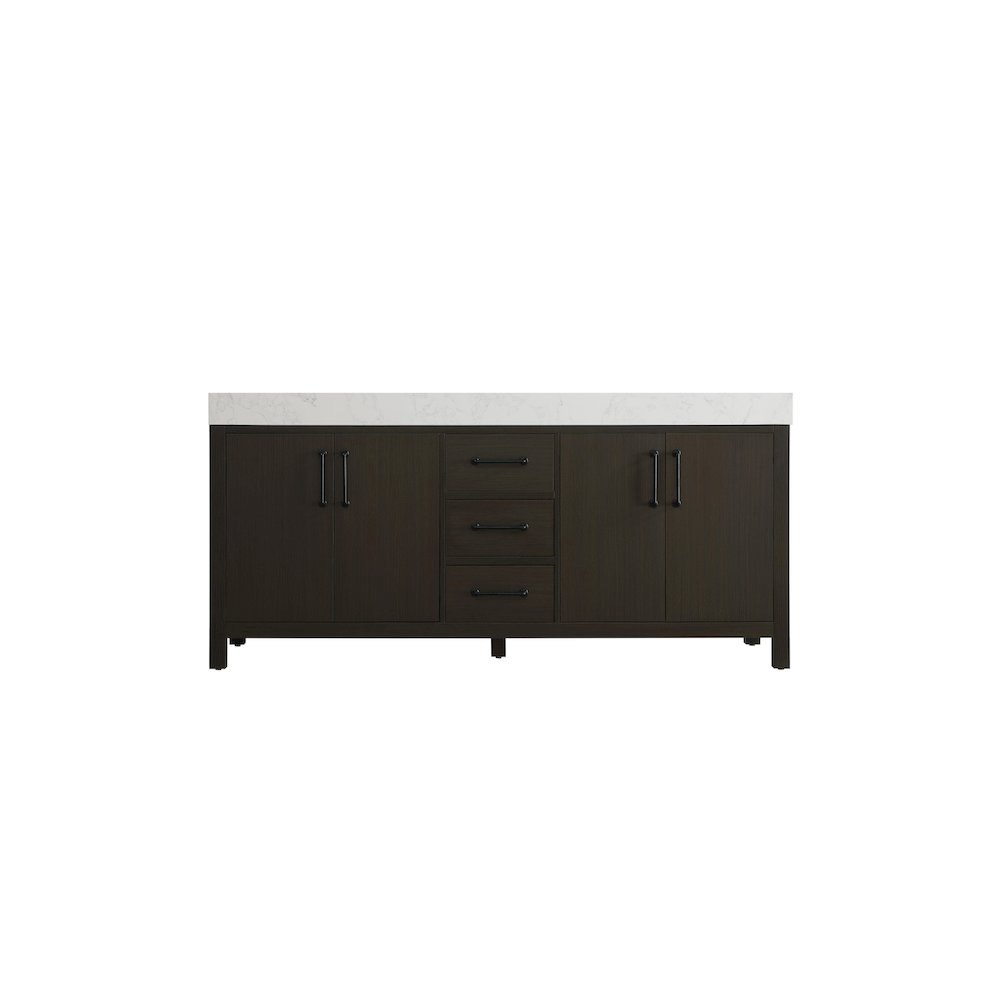 72 inch Double Bathroom Vanity In Mocha Brown