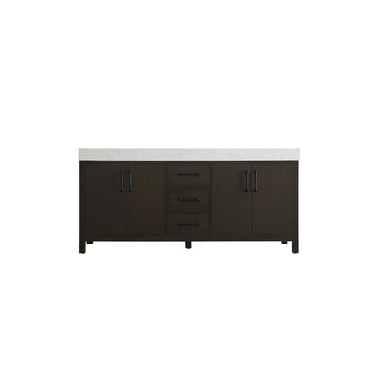 72 inch Double Bathroom Vanity In Mocha Brown