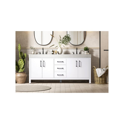72 inch Double Bathroom Vanity In White