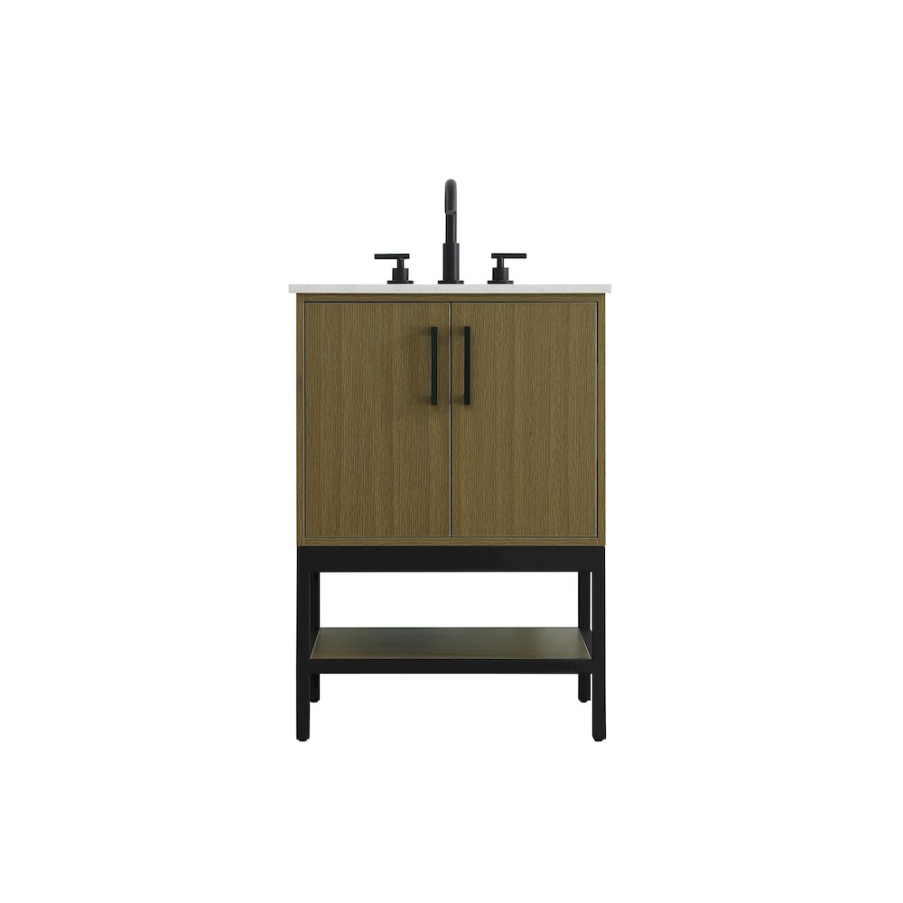 24 Inch Single Bathroom Vanity In Chestnut Brown