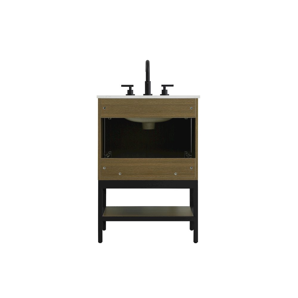 24 Inch Single Bathroom Vanity In Chestnut Brown