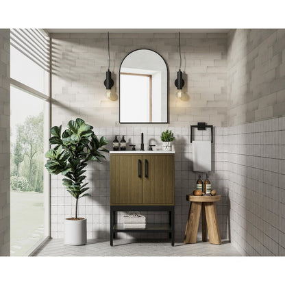 24 Inch Single Bathroom Vanity In Chestnut Brown