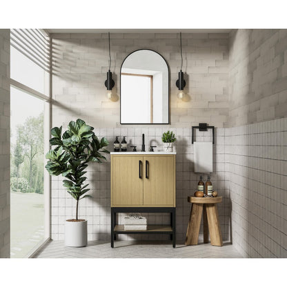 24 Inch Single Bathroom Vanity In Honey Brown