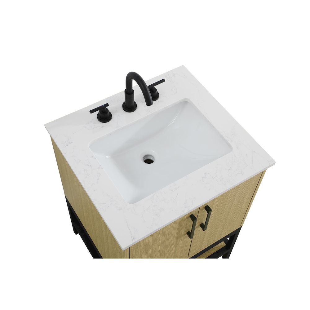 24 Inch Single Bathroom Vanity In Honey Brown