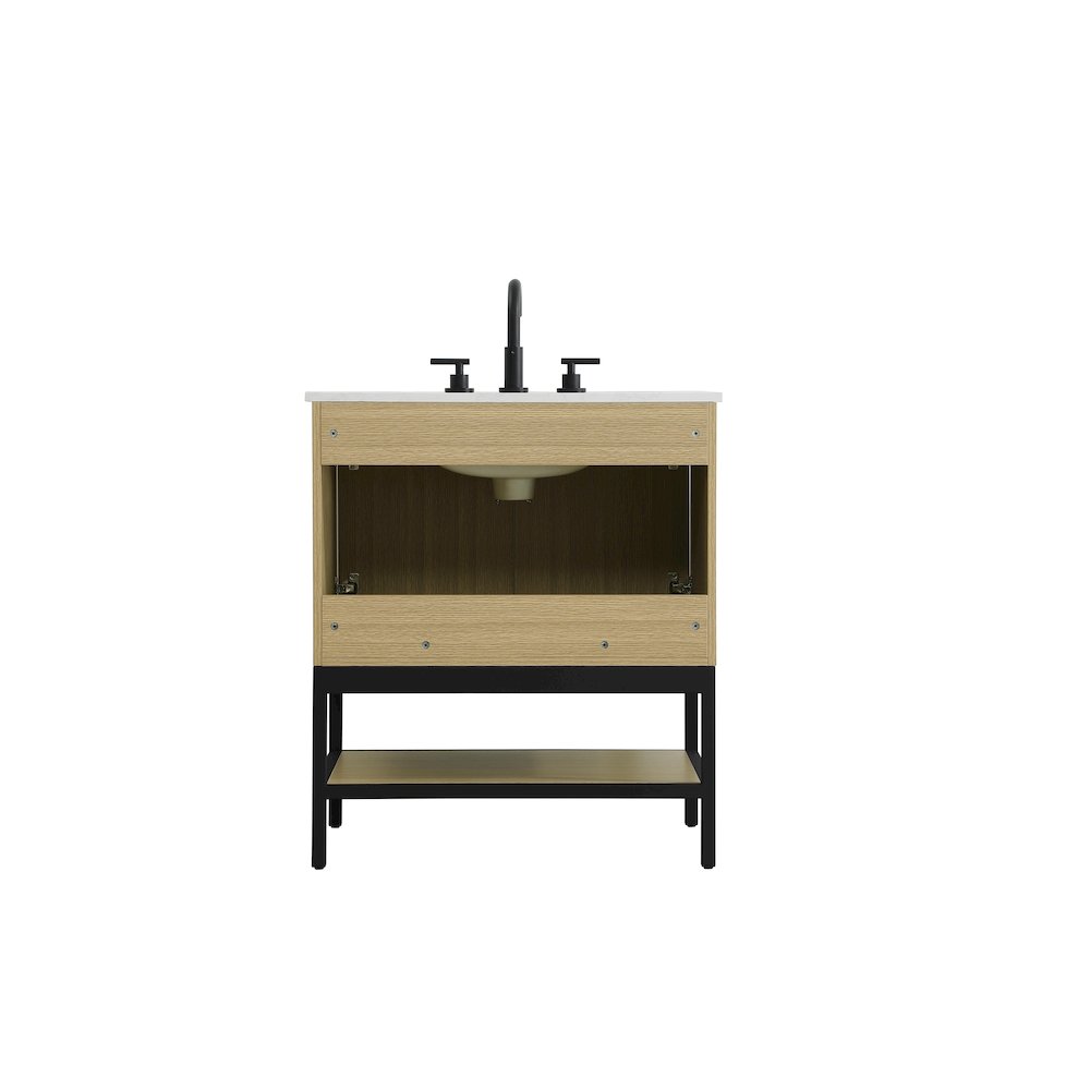 30 Inch Single Bathroom Vanity In Honey Brown