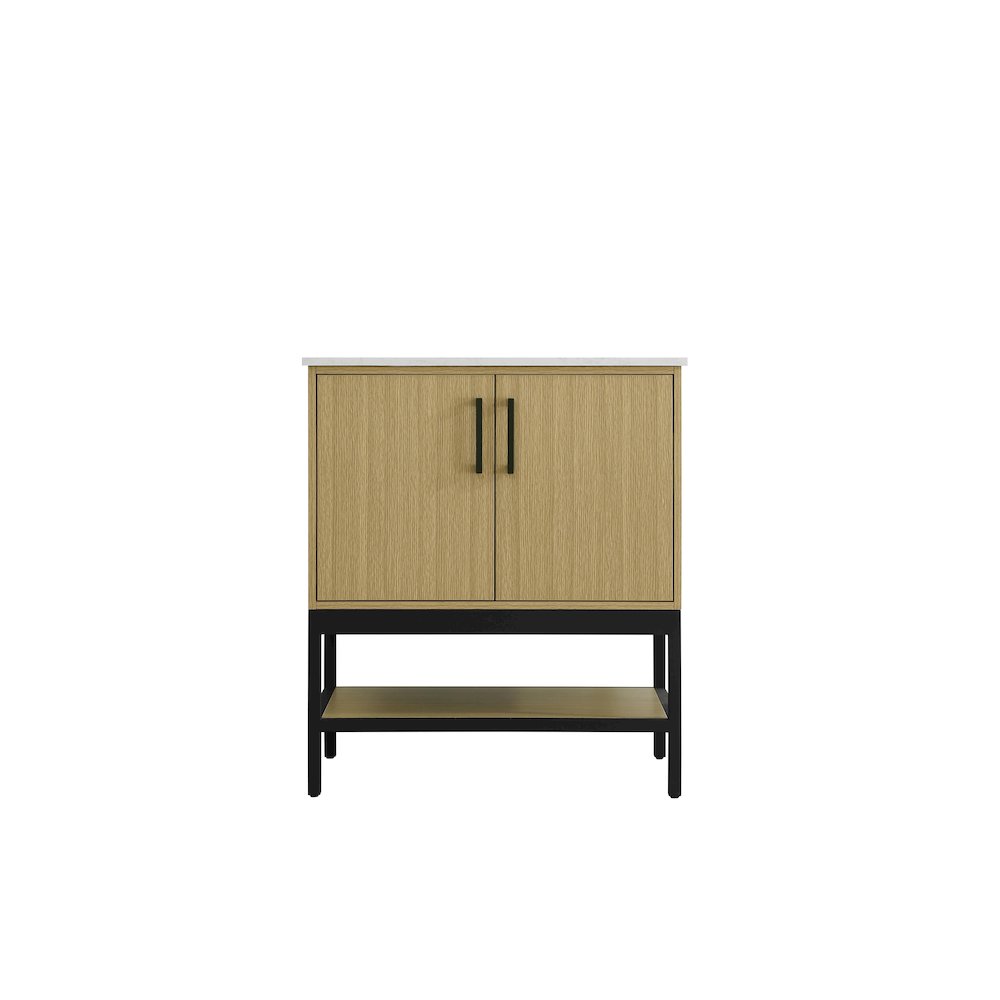 30 Inch Single Bathroom Vanity In Honey Brown