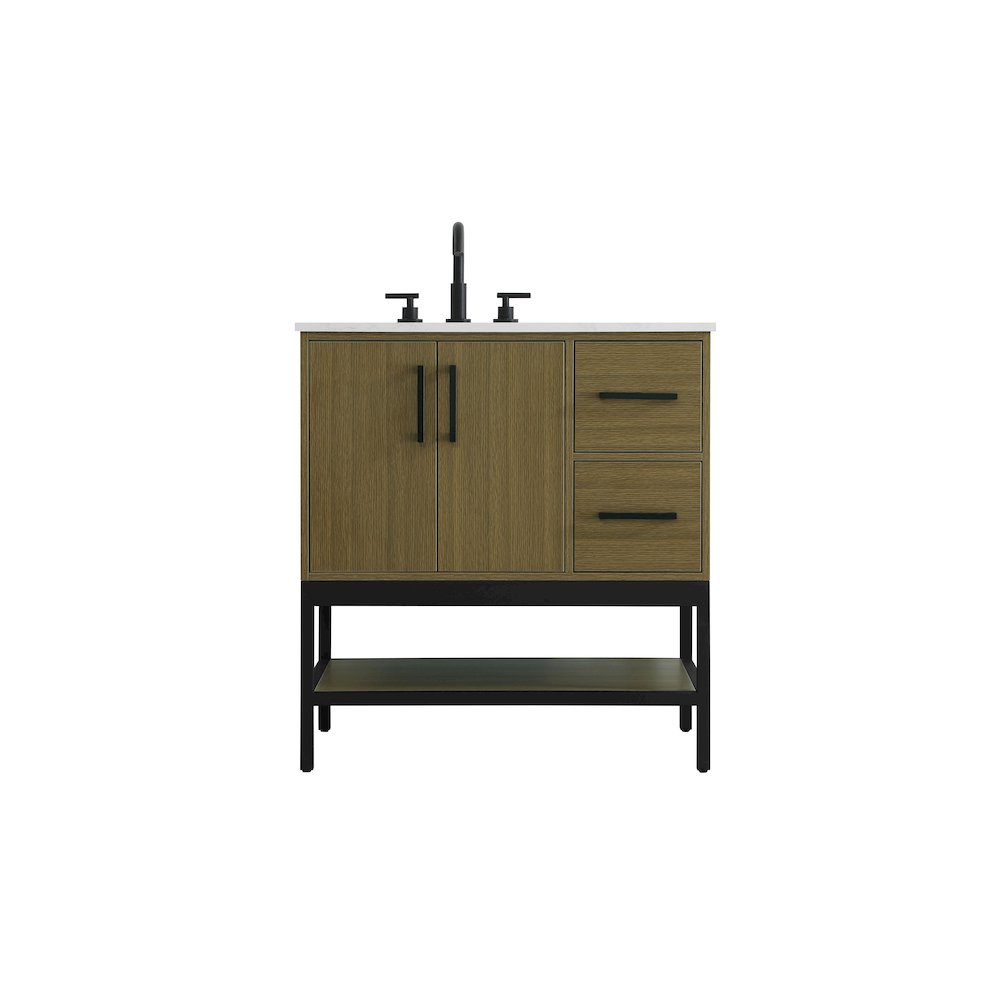 32 Inch Single Bathroom Vanity In Chestnut Brown