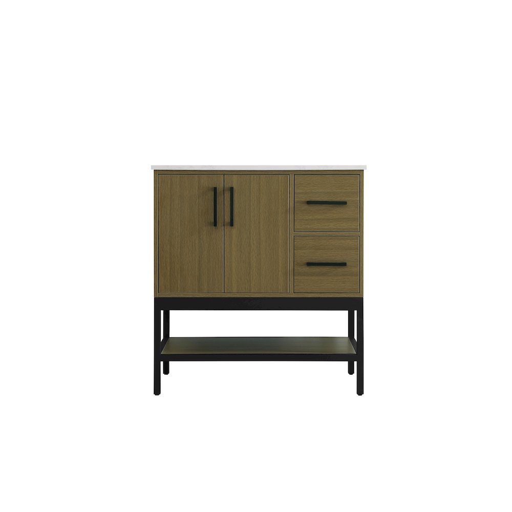 32 Inch Single Bathroom Vanity In Chestnut Brown
