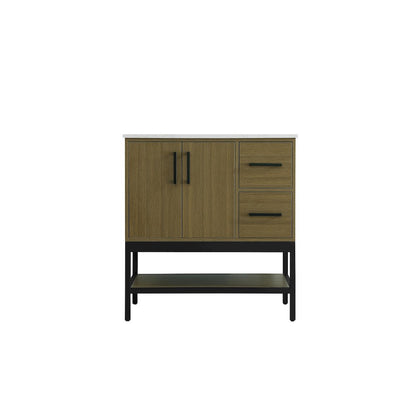 32 Inch Single Bathroom Vanity In Chestnut Brown