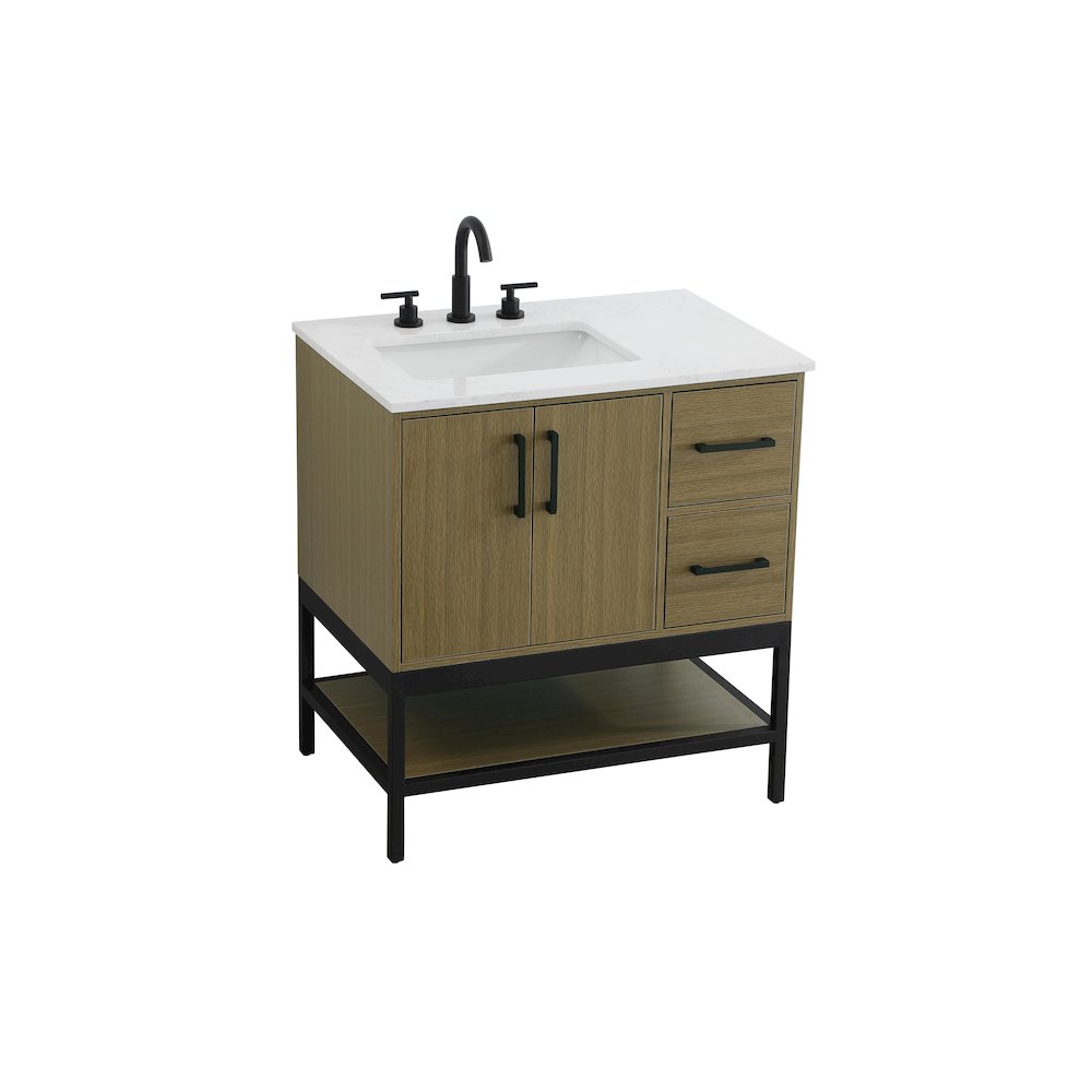 32 Inch Single Bathroom Vanity In Chestnut Brown