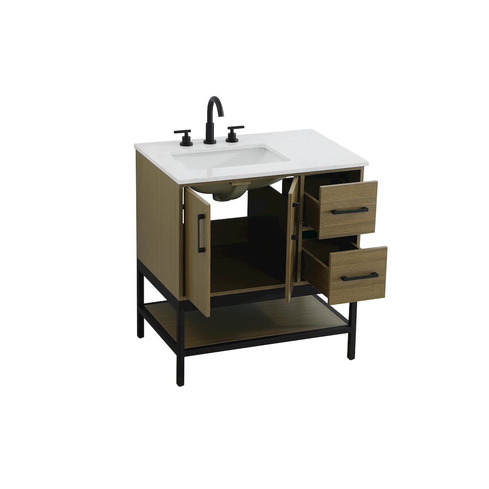 32 Inch Single Bathroom Vanity In Chestnut Brown