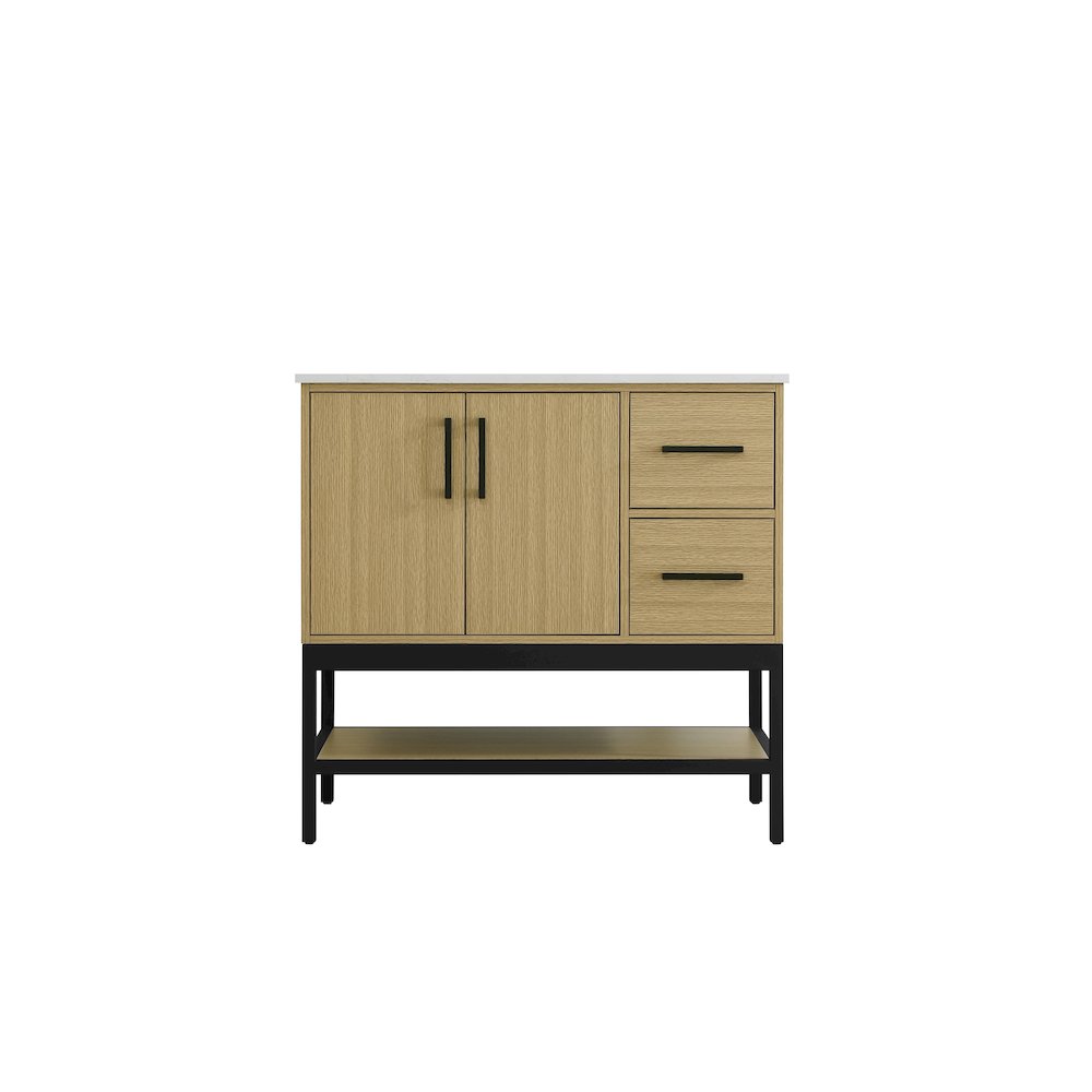 36 Inch Single Bathroom Vanity In Honey Brown
