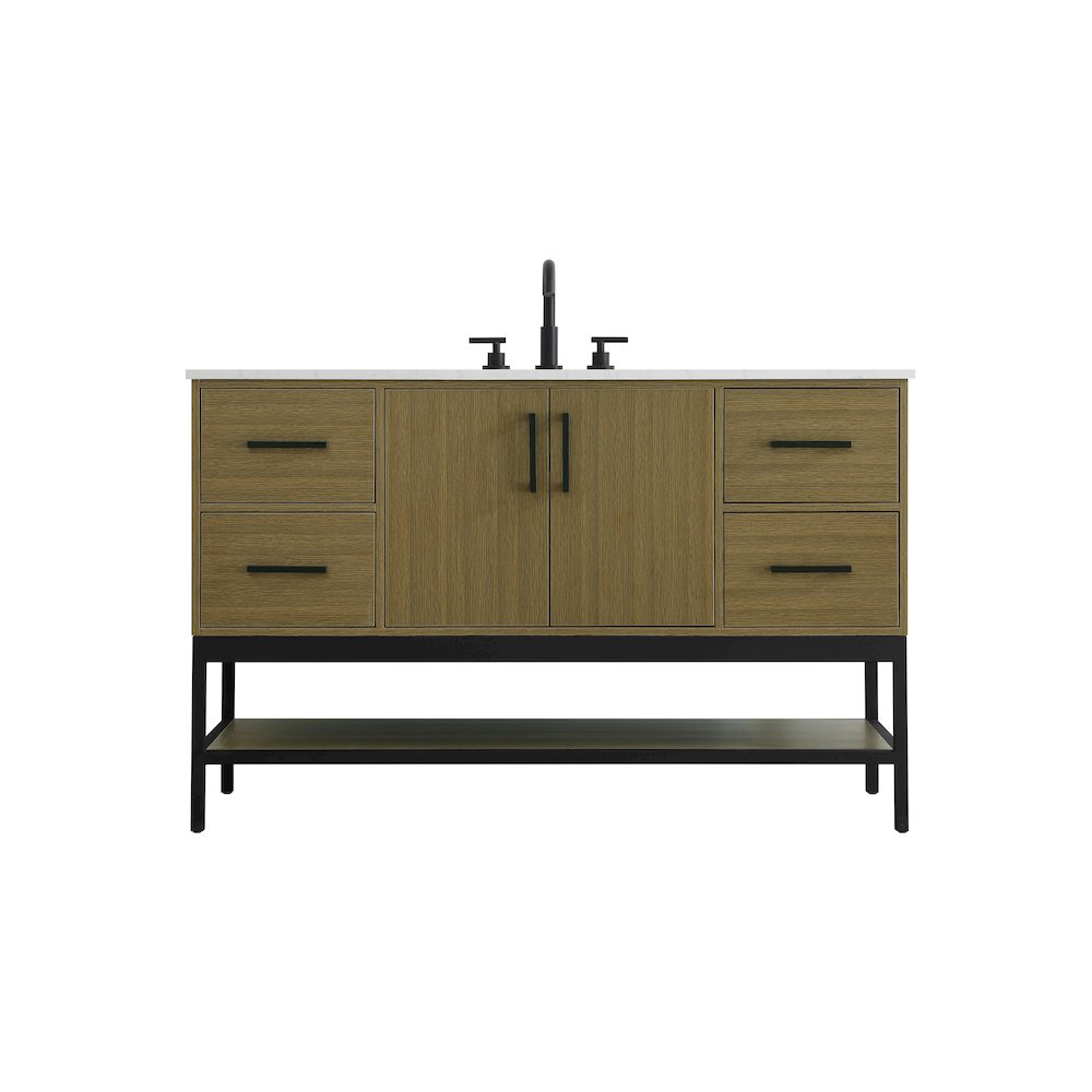 54 Inch Single Bathroom Vanity In Chestnut Brown