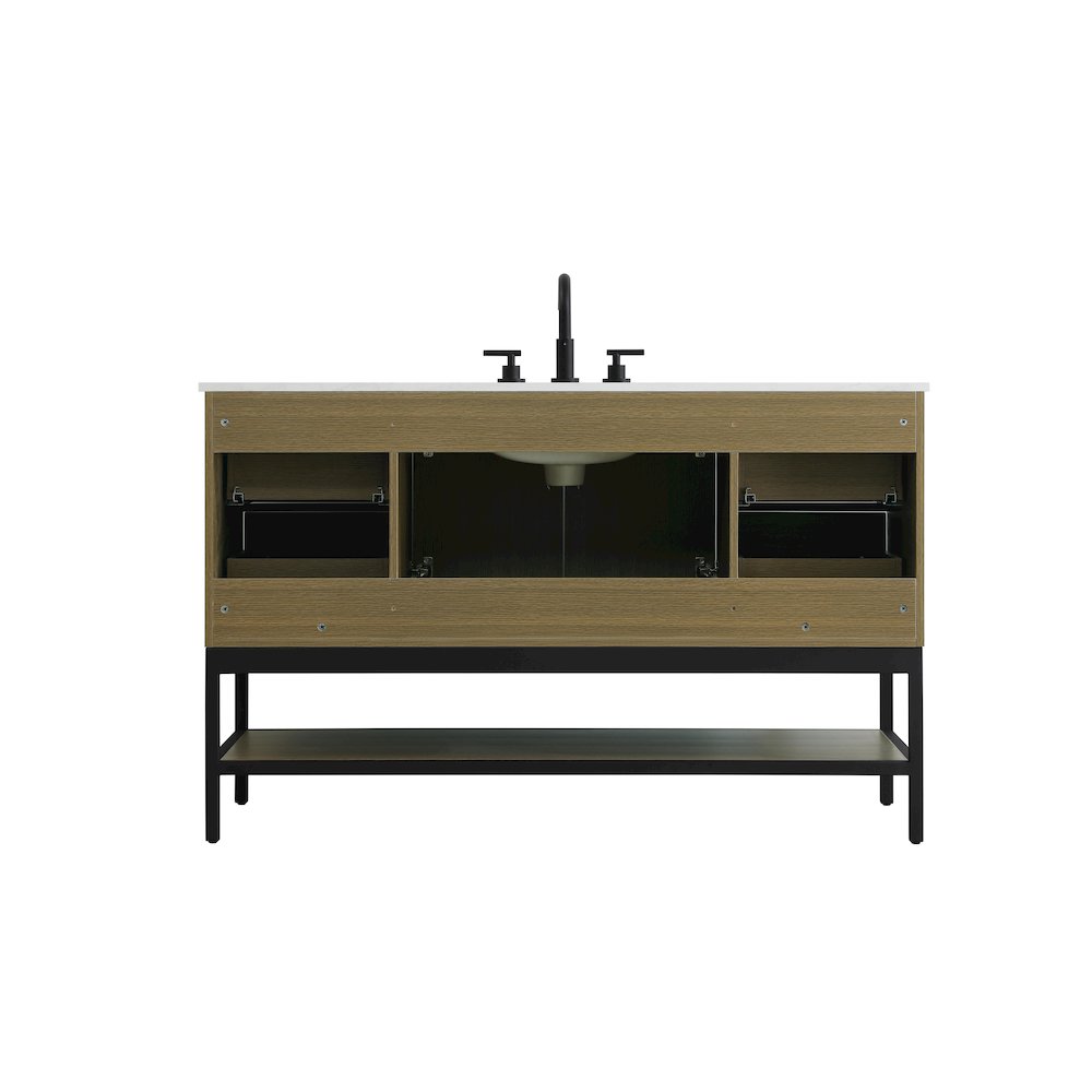 54 Inch Single Bathroom Vanity In Chestnut Brown