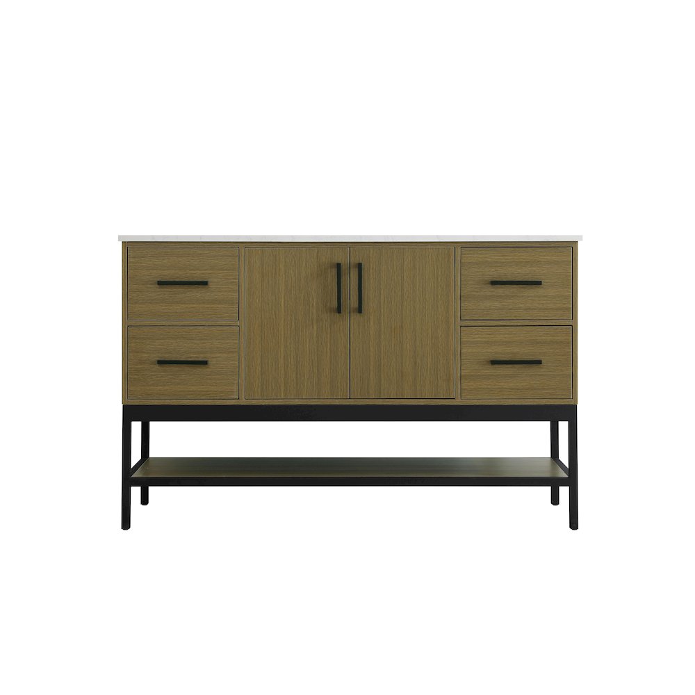 54 Inch Single Bathroom Vanity In Chestnut Brown