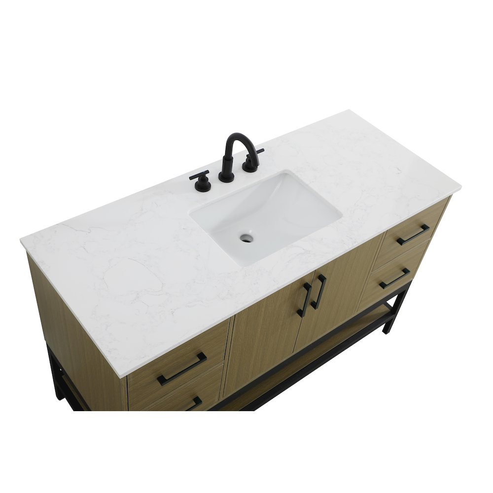54 Inch Single Bathroom Vanity In Chestnut Brown