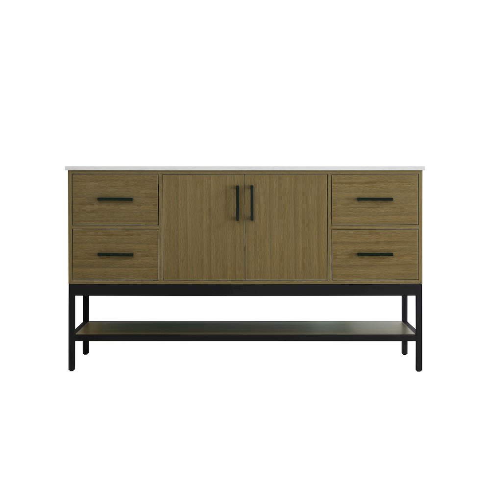 60 Inch Single Bathroom Vanity In Chestnut Brown