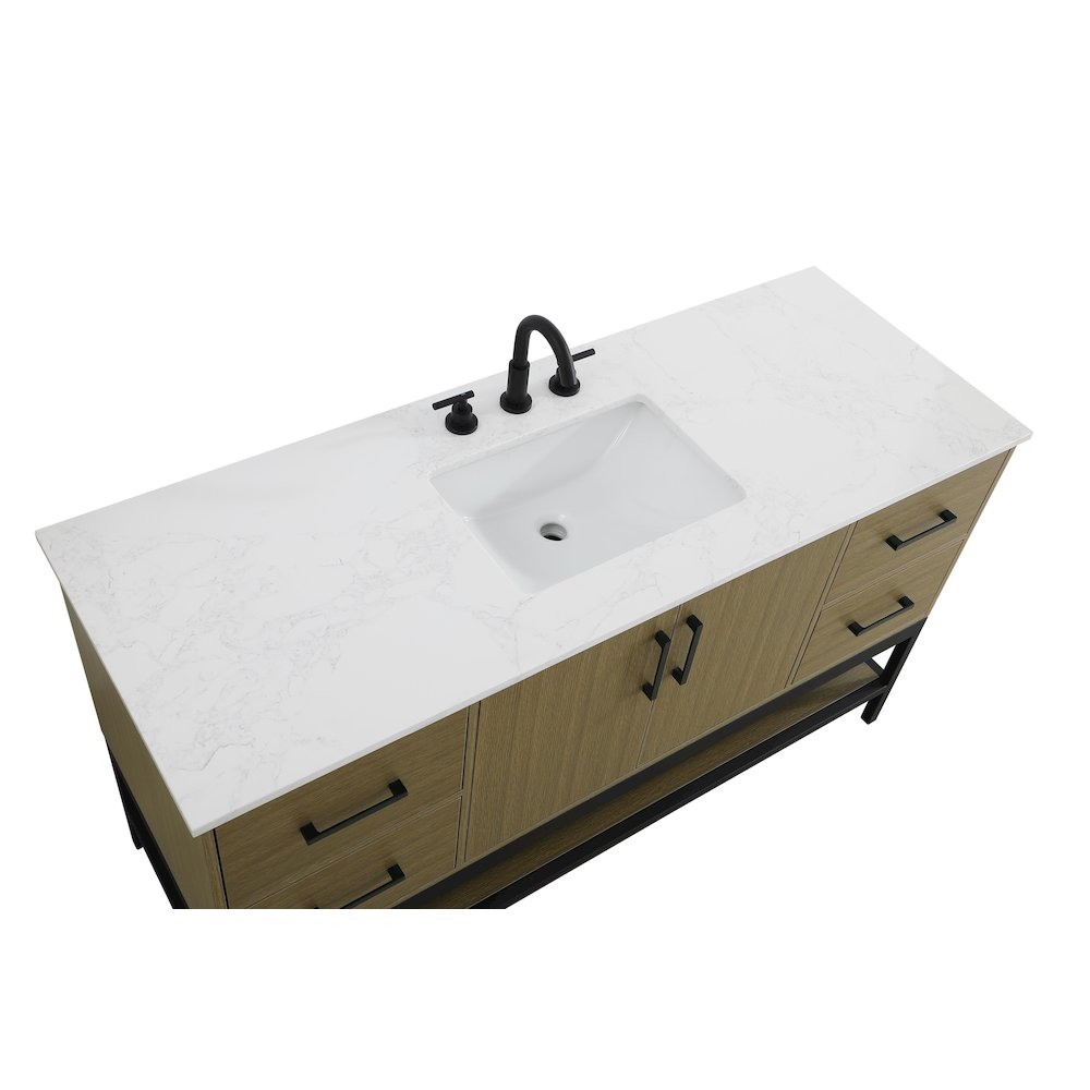 60 Inch Single Bathroom Vanity In Chestnut Brown