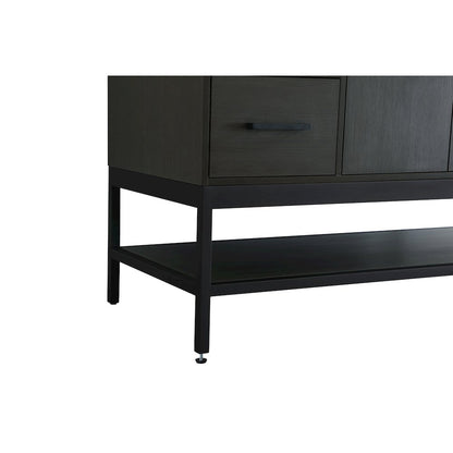 60 Inch Single Bathroom Vanity In Mocha Brown
