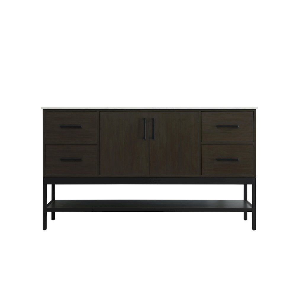 60 Inch Single Bathroom Vanity In Mocha Brown